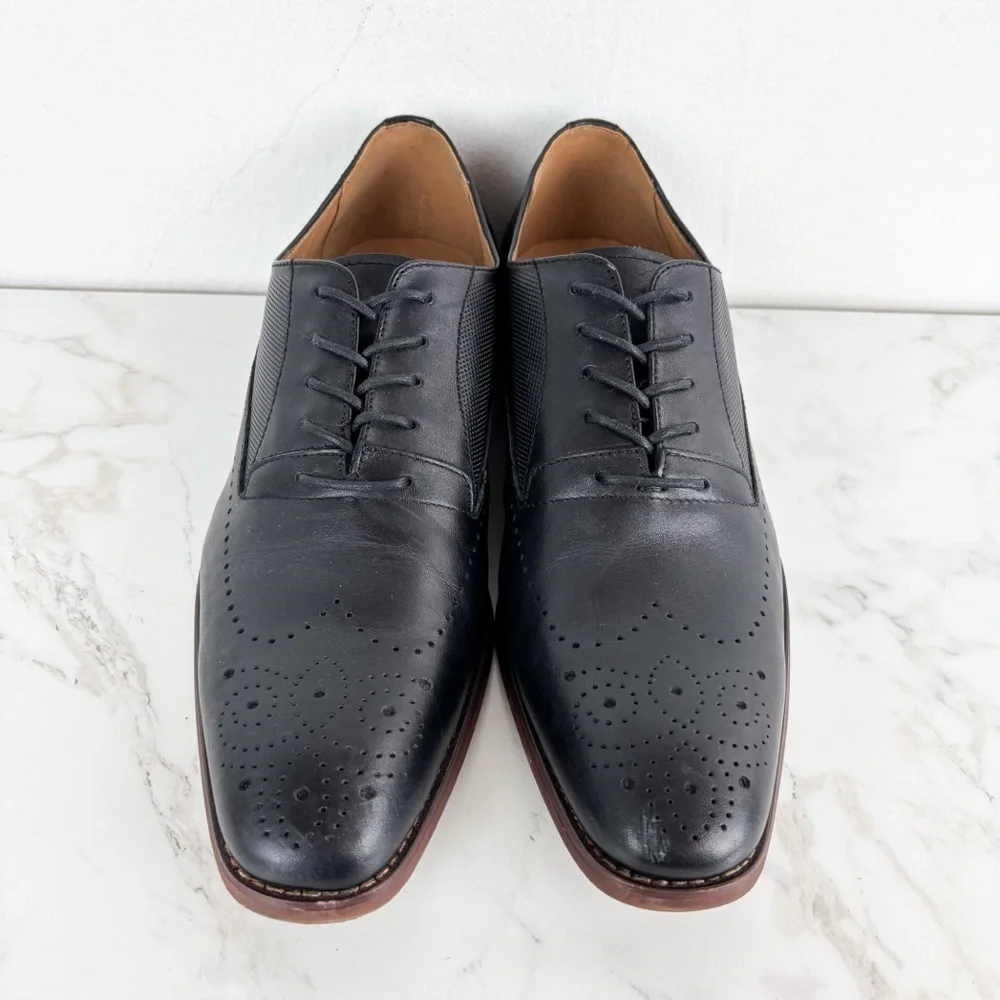 La Milano Men’s Jordan Black Oxford Formal Shoes Sz 10